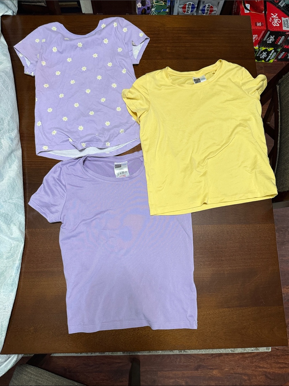 Girls' Short Sleeve Tees in Lavender & Yellow - Pack of 3